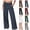 Navy, variant on Women Drawstring Sweatpants, Polyester Elastic Waist Casual Loose Solid Color Wide Leg Long Pants with Pockets Gray XL