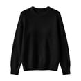 thumbnail image 7 of Hueook Knit Sweaters for Women Crew Neck Long Sleeve Loose Fit Pullover Soft Casual Winter Top Black 2X, 7 of 7