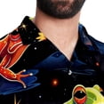thumbnail image 5 of Starry Sky Frog Men's Casual Button Down Short Sleeve Hawaiian Printed Summer Beach Shirts, 5 of 6