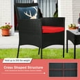thumbnail image 5 of YRLLENSDAN Patio Furniture Set 4 Piece, Wicker Sofa Set Rattan Chair Outdoor Indoor Wicker Sofa with with Cushions & Coffee Table Bistro Sets for Patio Backyard Lawn Patio Chair (Red), 5 of 7