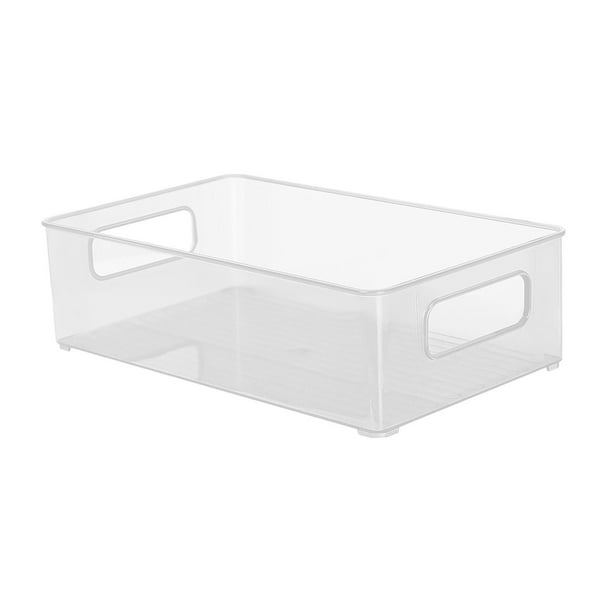 Organizador de tocador de baño contenedor de alimentos 26,5 cm x 16 cm x 7,5 cm/10,43 pulgadas x 6,30 pulgadas x 2,95 pulgadas cesta de almacenamiento transparente Macarena Organizador de contenedores de almacenamiento
