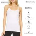 thumbnail image 6 of 4 Pack: Women's Ultra Soft Modal Spandex Spaghetti Strap Sleeveless Ladies Long Strappy Basic Layering Camisole XS-3XL Medium, Black, 6 of 7