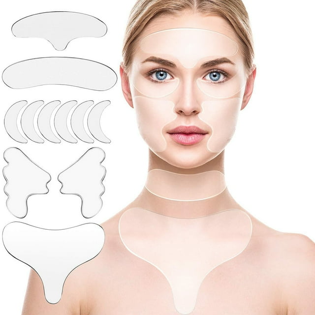 Visland Patchs pour la Peau Anti-Rides Raffermit la Peau Autocollants en Silicone pour le Visage