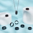 thumbnail image 3 of 14pcs 7 Size Stainless Steel Grooved Finger Rings set with 1pc Rectangle Velvet Pouches Electrophoresis Black Inner Diameter: 16.5~22mm 2pcs/size DIY, 3 of 6