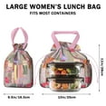 thumbnail image 5 of Pioneer Flower Drawstring Lunch Bag Women - Drawstring Lunch Bag Insulated for Work Office - Stain-Resistant Large Lunchbags for Women with Multi-Pockets, 5 of 6