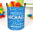 thumbnail image 4 of Laundry Basket Laundry Basket Personalized Laundry Hamper for Bathroom Bedrooms Dirty Clothes Hamper Storage Basket for Kids Boys Girls Baby Men Women, A Blue Fabric Dirty Clothes Storage Basket, 4 of 9