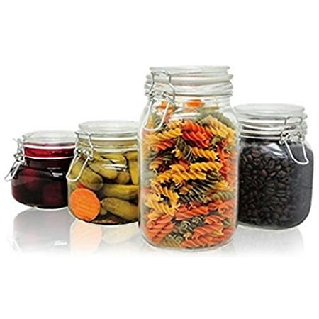 Prioritychef 4 Piece Gl Storage Jars Perfect For Storing Coffee Sugar Flour Or Sweets Keeps Bugs Out