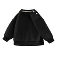 thumbnail image 3 of Chandail à Col Rond pour Enfants, Haut Décontracté à Manches Longues pour Garçons et Filles, Chandail Confortable en Mélange de Coton Doux pour la Saison Automne Hiver, Tenue d'École et de Terrain de Jeu Noir, 3 of 3