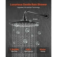 thumbnail image 2 of KFFKFF Shower Faucet Set, Rainfall Bathroom Shower System with 9-Inch Round Rain Shower Head and Handheld Spray, Wall Mounted Bath Fixtures with Brass Valve and Trim Kit, Matte Black, 2 of 9