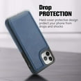 thumbnail image 2 of Leather Flip Wallet Case Card Holder Phone Back Cover for iPhone 12 Pro (Blue), 2 of 6