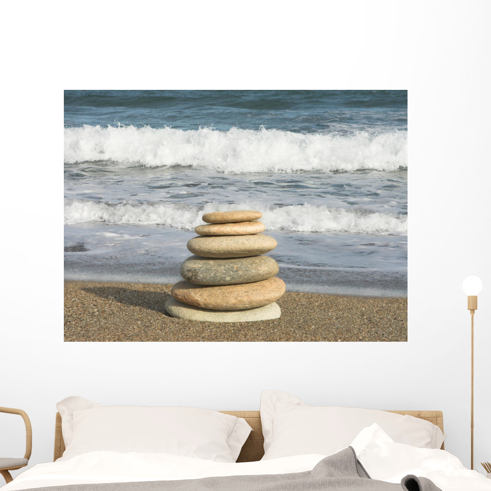 Beach Zen Wall Mural by Wallmonkeys Peel and Stick Graphic (48 in W x