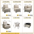 thumbnail image 3 of XIZZI Patio Furniture 9 Pieces All Weather Wicker Sectional Sofa Set Rattan Outdoor Conversation Set with Swivel Rocking Chairs for Garden, Beige, 3 of 10