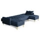 thumbnail image 4 of Sala Modular Doble Chaise Makora Travis con Memory Foam Color Azul Lino Respaldo Reclinable de 3 Posiciones, 4 of 7