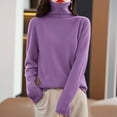 thumbnail image 2 of Oversized Sweaters for Women Fall Clothes Women's Pullover Sweater Winter Warm Knit Turtleneck Top Soft Wool Blend Long Sleeve Slim Fit Casual Sweater for Ladies, 2 of 4