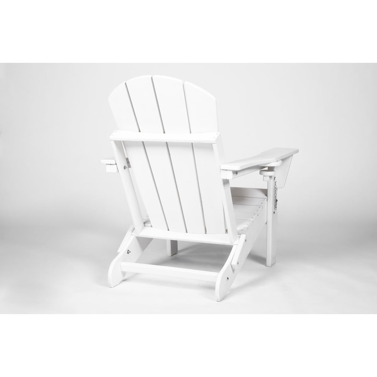 Newboti Furniture Folding Adirondack Chair with Side Table, 3-Piece Adirondack Chair Set, White (2 Chairs and 1 Table) BN.5351