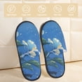 thumbnail image 2 of Fotbe Hibiscus Flowers Calm Water Pantuflas Peludas para Mujer con Estampado, Zapatillas de Peluche, Zapatos de Invierno para Casa, Uso Interior y Exterior-Large, 2 of 8