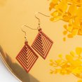 thumbnail image 2 of Howard's Samira Lightweight Burgundy Diamond Wood Drop Earrings for Women, 2 of 4
