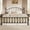 Black, variant on Sha Cerlin Twin Metal Platform Bed Frame, Victorian Style Platform Bed with Curved Headboard, Heavy Duty Steel Slats, No Box Spring Needed, White