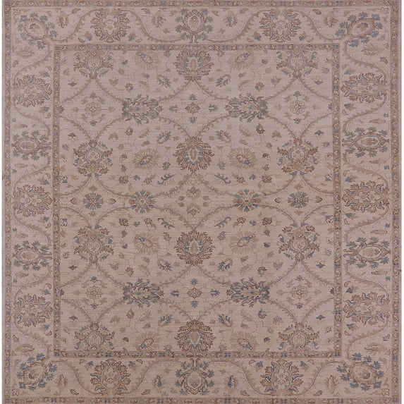 Ahgly Company Indoor Square Mid-Century Modern Dark Almond Brown Oriental Area Rugs, 5' Square