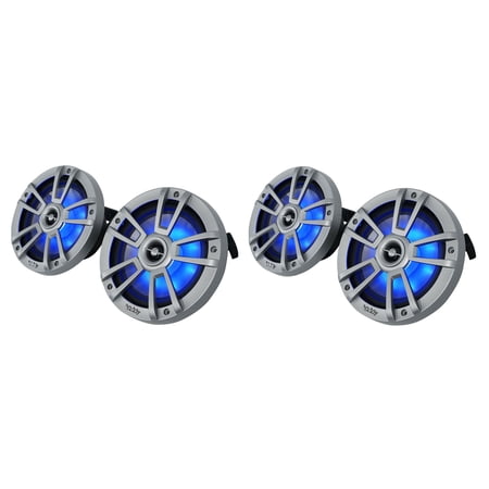 (4) Infinity 822MLT 8" 2-Way Marine Boat Speakers with RGB Lighting - Titanium