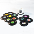 thumbnail image 1 of Posavasos de vinilo retro con forma de CD, posavasos de vinilo vintage, posavasos de vinilo retro, mantel individual, 1 of 1