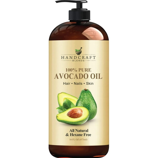 Aceite de Aguacate Handcraft Blends 100% Puro y Natural Prensado en Frío para Cabello, Cuerpo y Arom