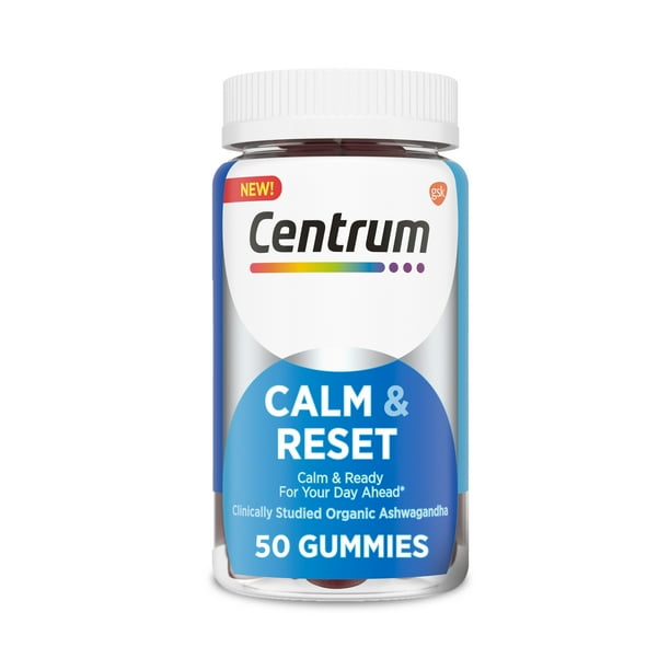 Centrum Calm & Reset Gummies, with Ashwagandha and Vitamin B6 50 ct