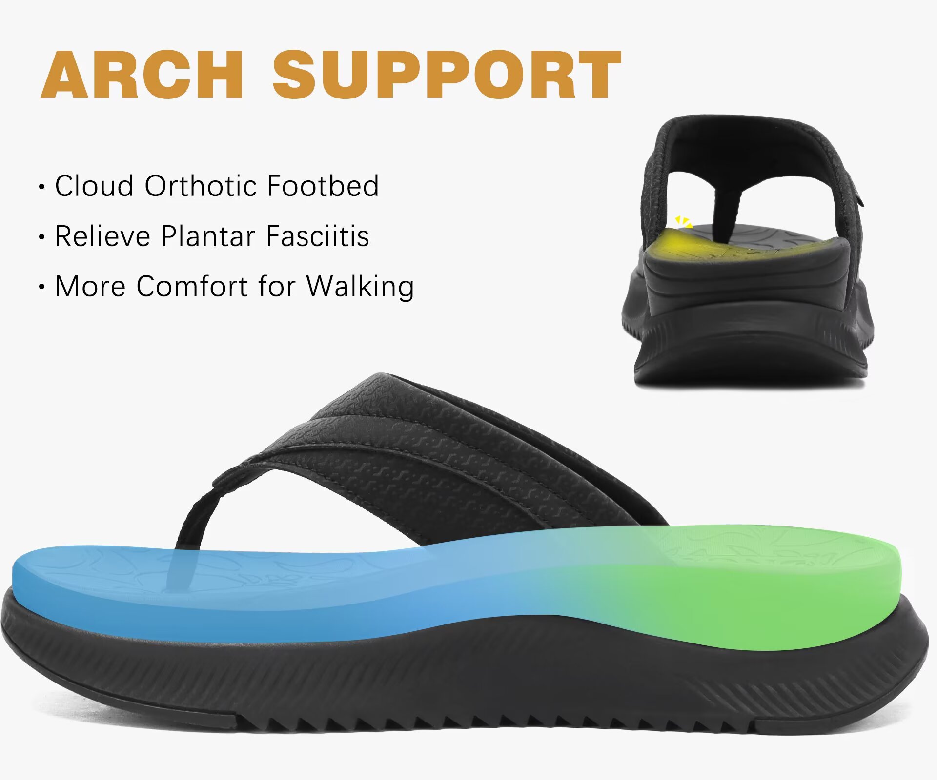 ONCAI Women's Orthopedic Flip Flops with Arch Support photo 2