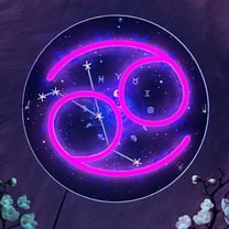 1pc The Zodiac Horoscope Neon Sign, Cancer LED Neon Signs For Wall Decor, Astrology Zodiac Horoscope Neon Lights, Birthday Gift, Home Kids Room Decor Cancer
