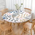 thumbnail image 3 of Vibrant Bohemian Floral Round Tablecloth with Elastic Hem, Fits 52 to 56 Inch Circular Table for Dining Room, Garden Party or Outdoor Picnic, 3 of 7