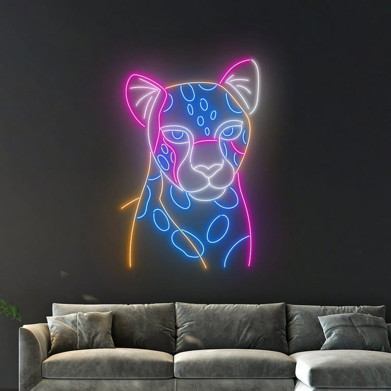 Handmadetneonsign Leopard Neon Light, Leopard Led Sign, Leopard