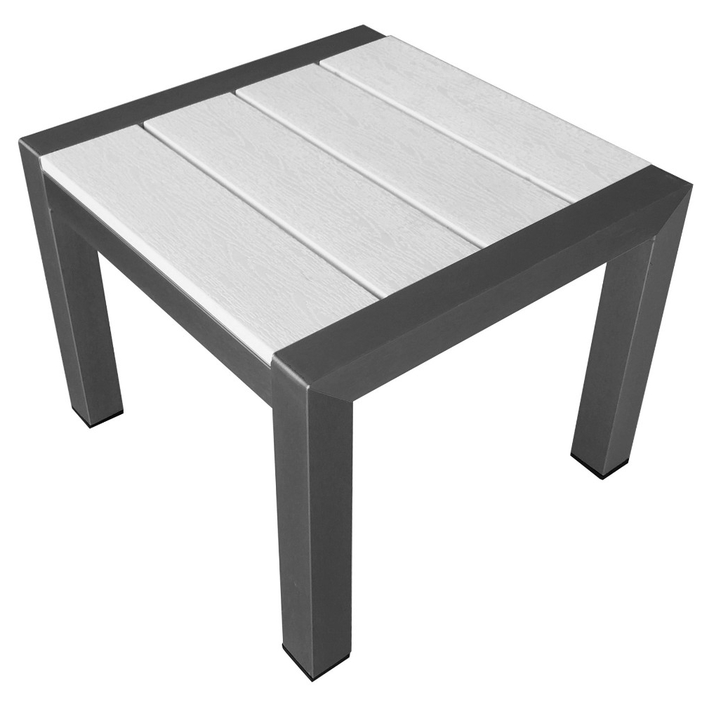 Versatile And Functional Easy Movable Outdoor Side Table, White- Saltoro Sherpi - image 3 of 3