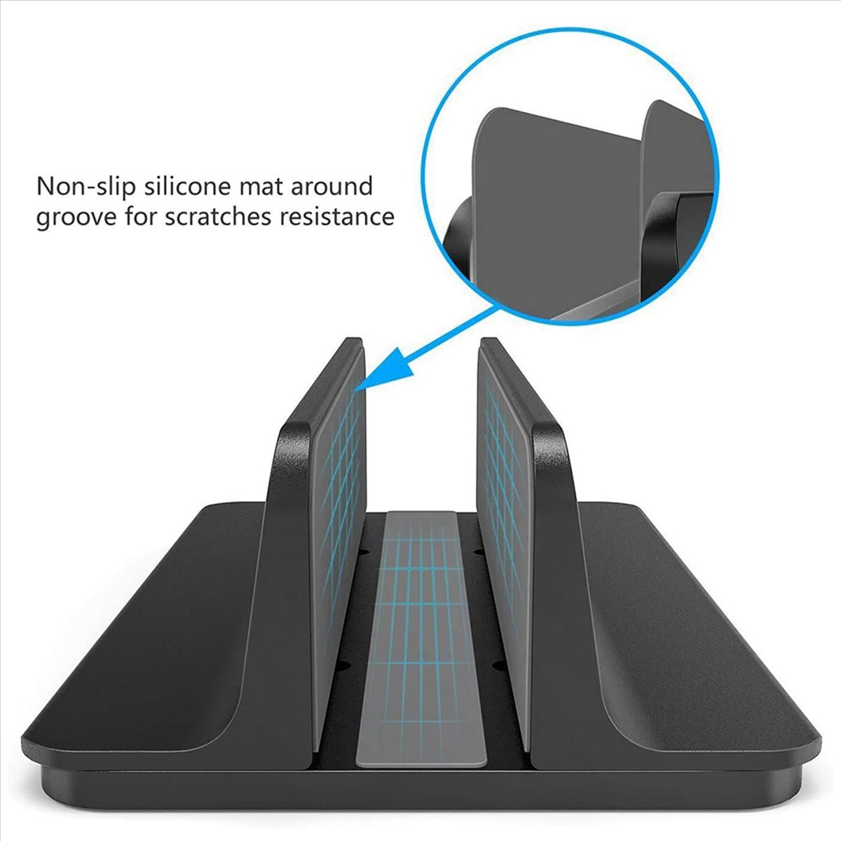 2X Vertical Laptop Stand Holder, Adjustable Laptop Holder Desktop Stand with Adjustable Dock Size (Up to 17.3 Inches)