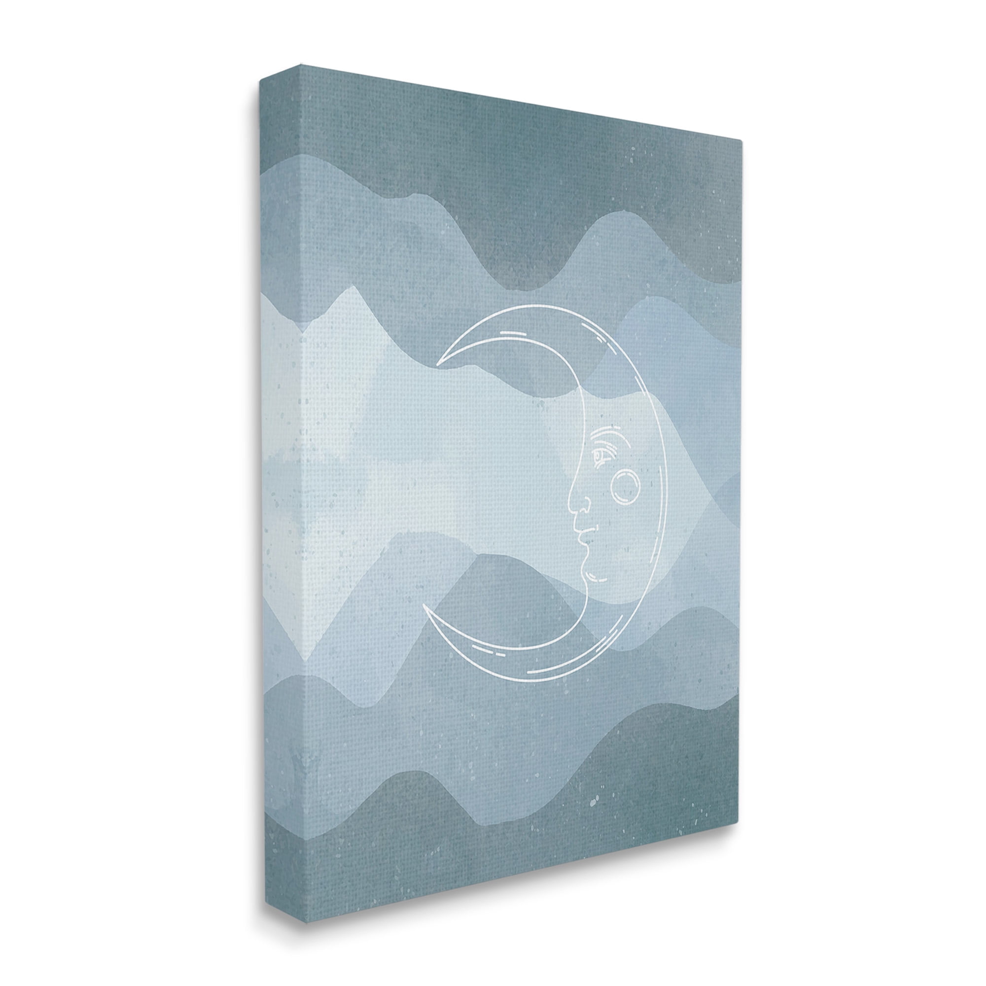 Stupell Industries Blue Astral Moon Landscape Painting Gallery Wrapped Canvas Art Print Wall Art, 24 x 30