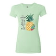 thumbnail image 2 of Pineapple Stand Tall Wear Crown And Stay Sweet Inside Arty Inspirational Pop Culture Womens Slim Fit Junior Tee, Mint, Large, 2 of 3