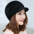 thumbnail image 7 of Women's Winter Warm Hat Crochet Slouchy Beanie Knitted Caps with Visor, 7 of 7