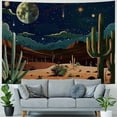 thumbnail image 4 of Nawypu  Desert Mountain Tapestry Moon Desert Cactus Starry Night Nature Landscape Southwestern Boho Retro Aesthetic Minimalist Tapestries Wall Hanging For Room, 4 of 6