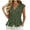 Z43 Army Green, variant on Cap Sleeve Tops for Women V Neck Button Down Blouses Pleated Peplum Hem Textured Tunic Shirts Casual Flattering Slim Fit Holiday Summer Clothes Navy,XXL