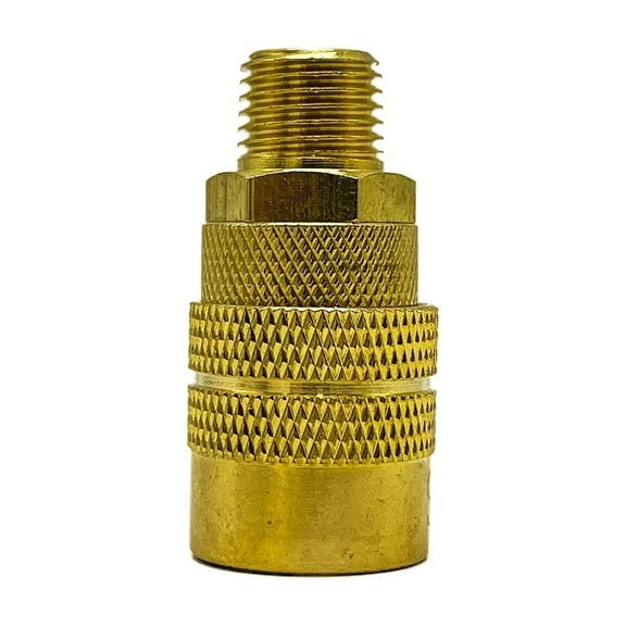 1/4" Npt Male Quick Connect Coupler Air Tool Fittings, Industrial M-Style Coupler W/ Brass - Pack Of 10