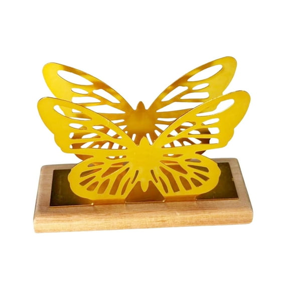 CoudarTitie Butterfly Napkin Holder for Table Countertop Organizer Freestanding Metal Tissue Gold