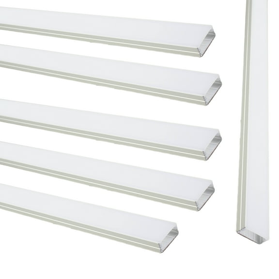 6 Pack Aluminum Channel Extra Wide U Shape Diffuser 3.3ft for LED Strip Lights fit up to 20mm
