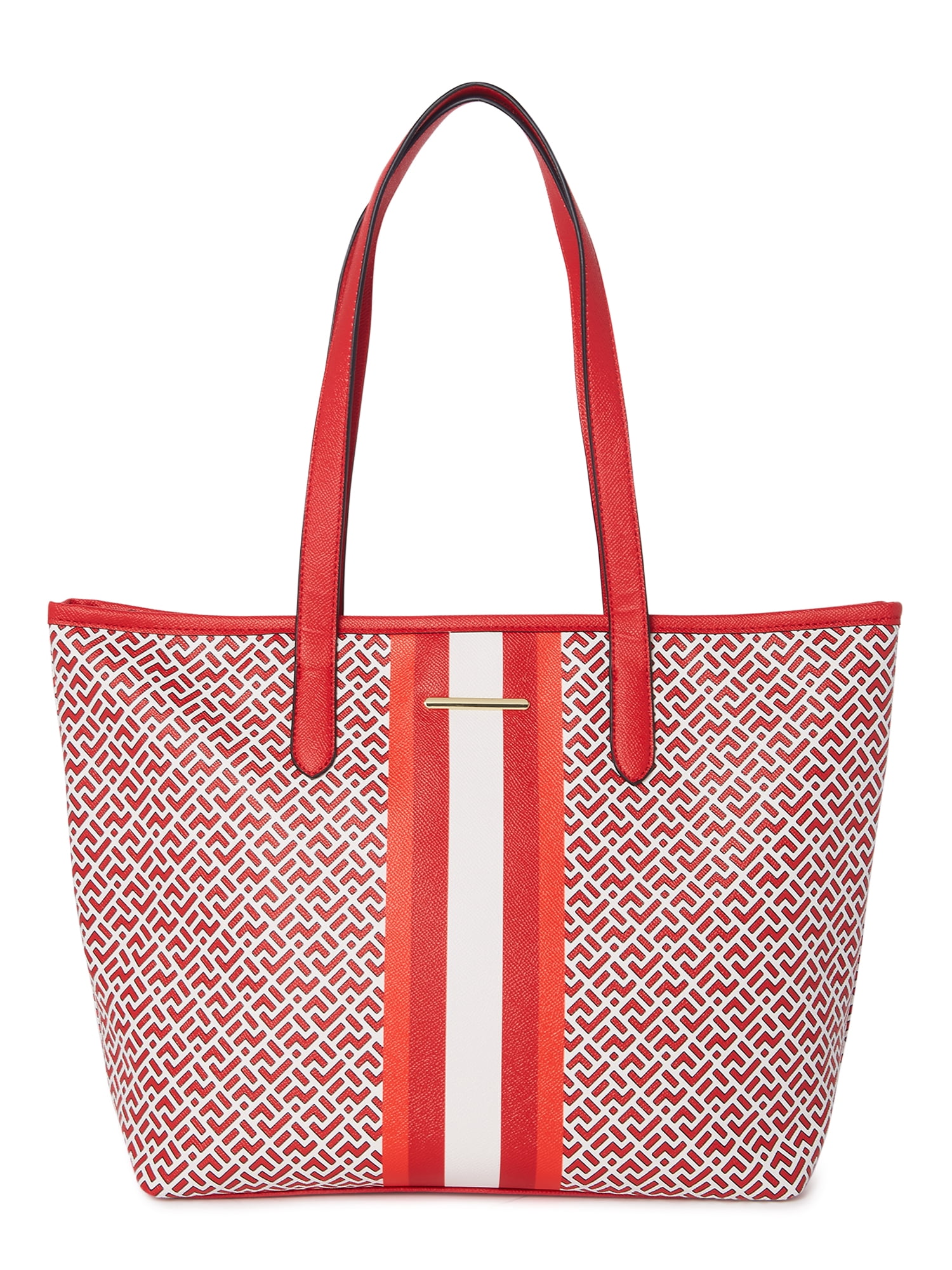 Time and Tru Women's 3-Piece Handbag Set Red Print