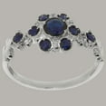 thumbnail image 2 of LBG British Made 18k White Gold Natural Sapphire Womens Anniversary Ring - 33 size options - Size 4.75, 2 of 7