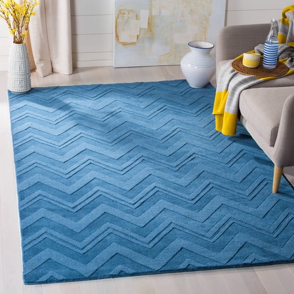 Safavieh Impressions Matthew Chevron Wool Area Rug, Blue, 4' x 6'