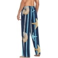 thumbnail image 6 of FREEAMG Men's Pajama Pants with Pockets Sleepwear Lounge Pants Stretch Casual Nautical Starfish Stripe Seashell, 6 of 7
