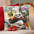 thumbnail image 4 of Kung Fu Panda 4 Fundas de almohada de terciopelo con tema, regalos de funda de almohada, decoración para el hogar, cojín de lanzar, regalo de cumpleaños para fans y parejas. 40cm x 40cm., 4 of 6