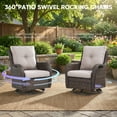 thumbnail image 3 of Giantfurnni Patio Furniture Wicker Swivel Rocking Glider Chair High Back Outdoor Rattan Rocker Set of 2 for Porch Backyard, 3 of 9