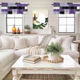 thumbnail image 4 of Purple Black Valance Curtain Geometric Abstract Color Block Patchwork Window Valances Rod Pocket Short Curtains Window Treatments for Kitchen Bedroom Bathroom Laundry 60" x 18", 4 of 9