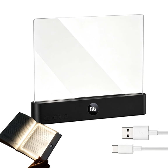 Book Light Page, Rechargeable, Adjustable Brightness, Flat Screen Smart LED Reading Light for Bed Reading, Study, Travel and Nighttime Use