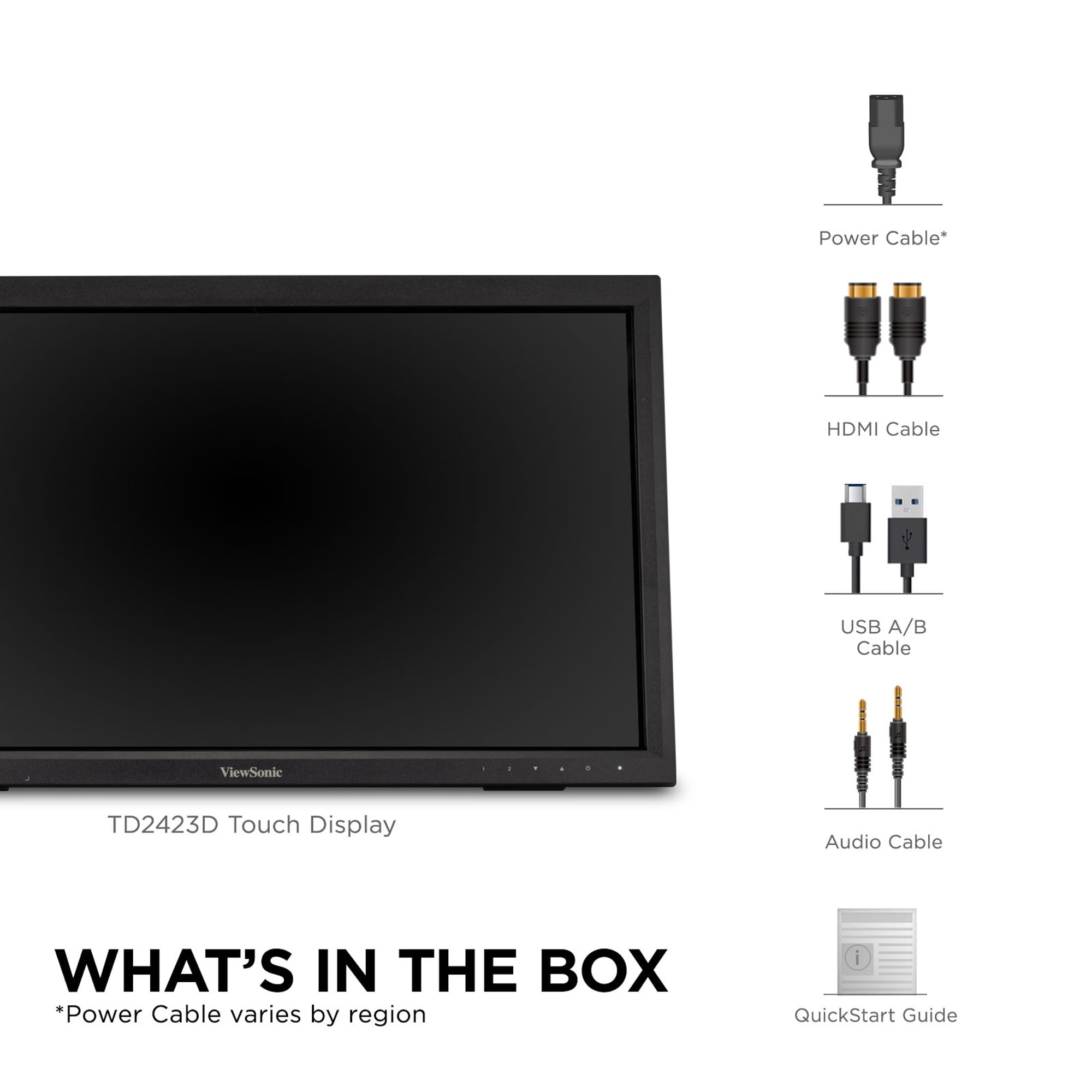ViewSonic 1080p 10-Point Multi IR Touch Monitor TD2423d 24", HDMI, VGA, and DP